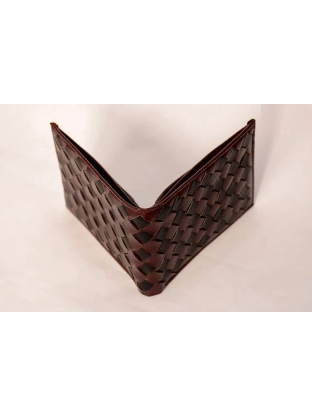 Personalized Brown Leather Bi-Fold Wallet with Gold Name Accent
